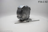 Aluminum fuel cap with chain on a white background with chain