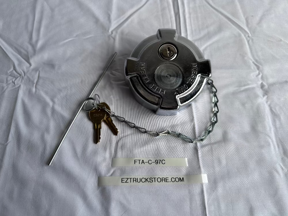 Top of FTA-C-97C Kenworth OEM Fuel Cap with Chrome plating