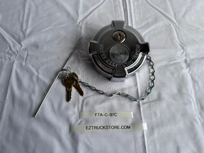 Top of FTA-C-97C Kenworth OEM Fuel Cap with Chrome plating