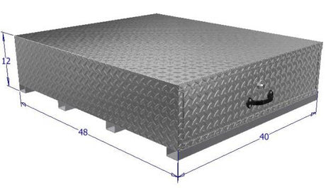 Dimensions of Aluminum tool box 40" wide and 48" deep