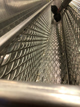 Close up for Mesh basket on tool box for commercial trucks