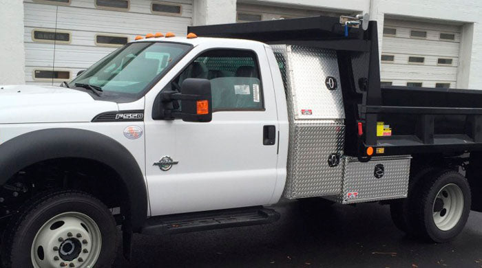 Utility truck with cross box for commercial vehicles