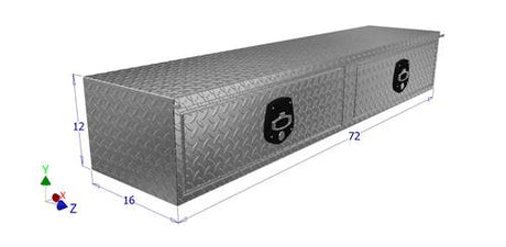diamond plated toolbox with two drawers 72" long for commercial and work trucks