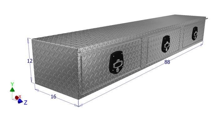 Long 88 inch truck bed with 3 drawers dimensions