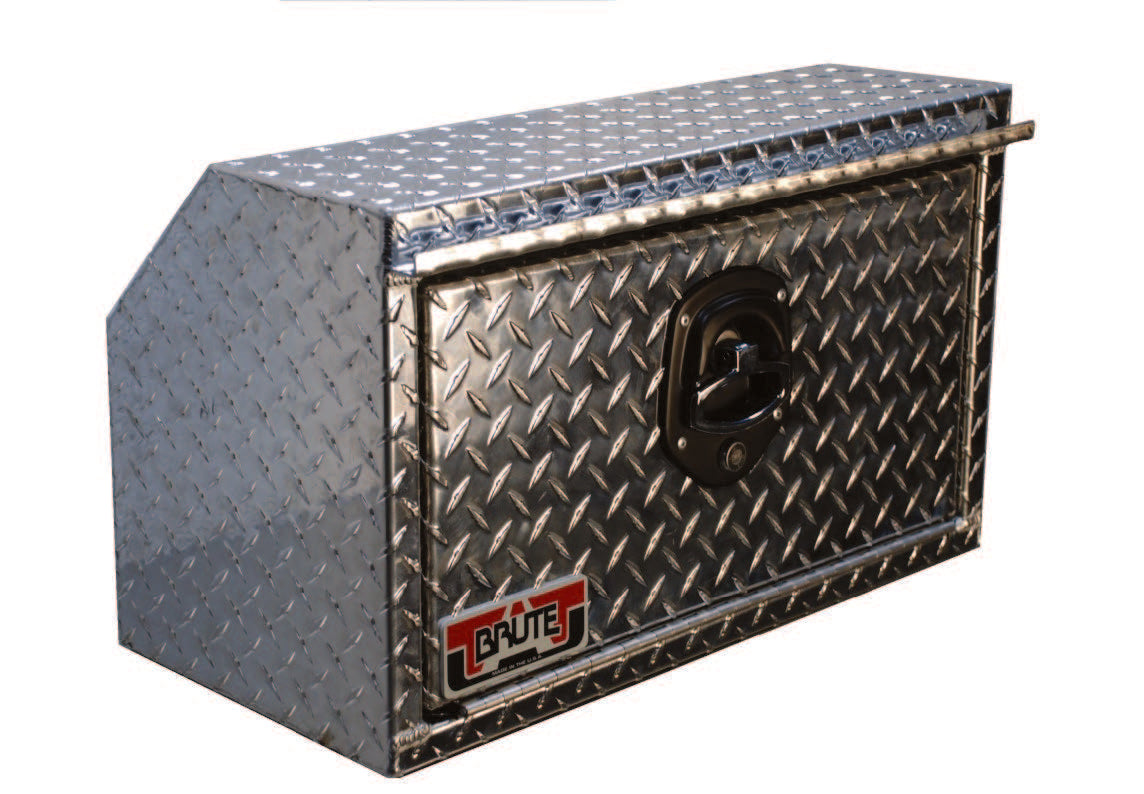 Aluminum Heavy Duty Tool Box with angled back back for fuel lines