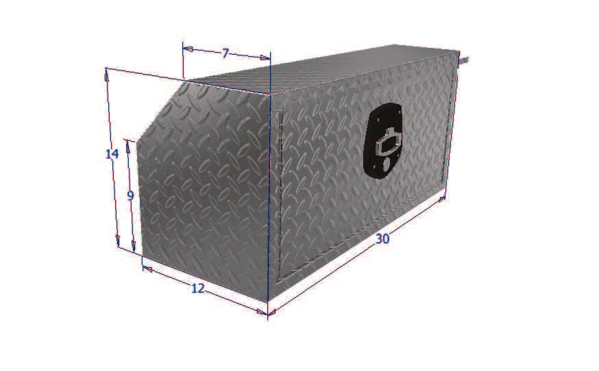 Brute Tool Box made from Aluminum with a door with dimensions