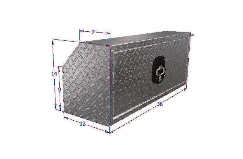 Aluminum under body tool box with locking door