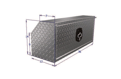 Aluminum under body tool box with locking door