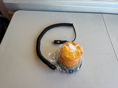 Amber LED Beacon with black coiled cable