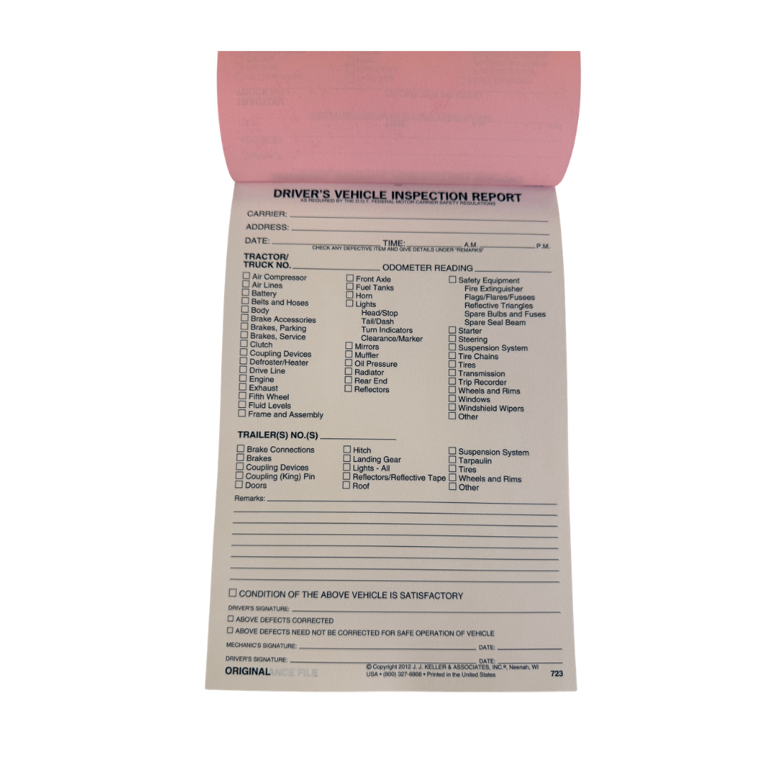 Vehicle Inspection Report - Deluxe Triplicate Copy Book
