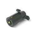 A black ABS plug with 7 blades, designed for vehicle towing.