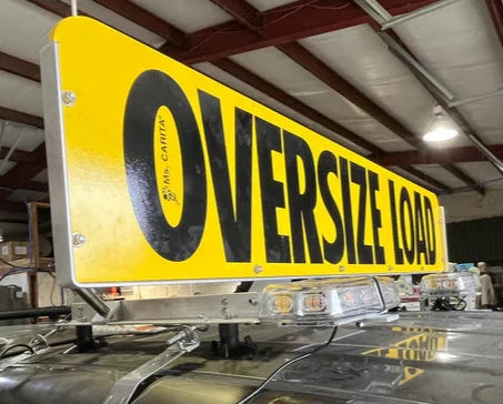 Wood Oversize Load Sign on Pilot Car