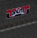 Brute logo on a textured black background