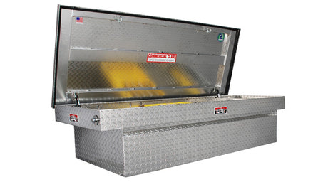 silver aluminum diamond plated crossover box for work trucks open 