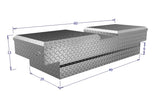 Dimensional drawings of Shallow gull wing tool box by brute for commercial trucks