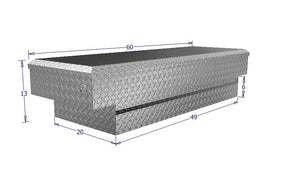 locking crossover tool box for truck beds