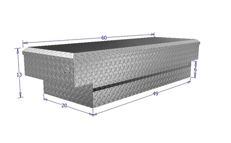 locking crossover tool box for truck beds