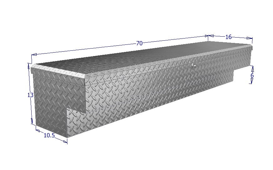 70" LoSider side rail box for work trucks and commercial trucks