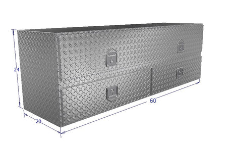 Drawing of 60" wide High Capacity Tool Box with a 2 large bottom drawers