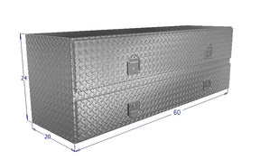 Drawing of 60" wide High Capacity Tool Box with a large bottom door