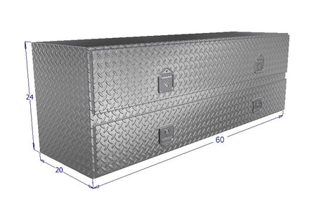 Drawing of 60" wide High Capacity Tool Box with a large bottom door