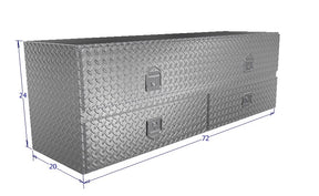 Drawing of 72" wide High Capacity Tool Box with a 2 large bottom drawers