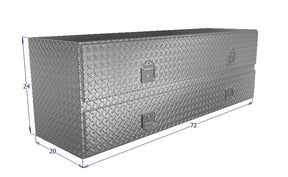 Drawing of 72" wide High Capacity Tool Box with a large bottom door
