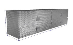 Drawing of 96" wide High Capacity Tool Box with a 2 large bottom drawers