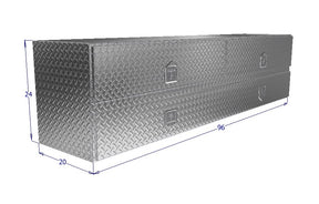 Drawing of 96" wide High Capacity Tool Box with a large bottom door