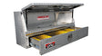 Toolbox with open lid and one drawer on a white background.  Brute Small Toolbox for commercial trucks.