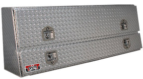 Large metallic Brute toolbox with a diamond plate pattern on a white background for commercial trucks.