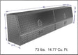 Tool box with dimensions and weight information on a white background