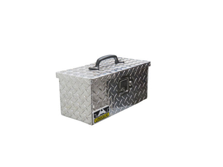 16" Aluminum tool box with top handle and locking latch