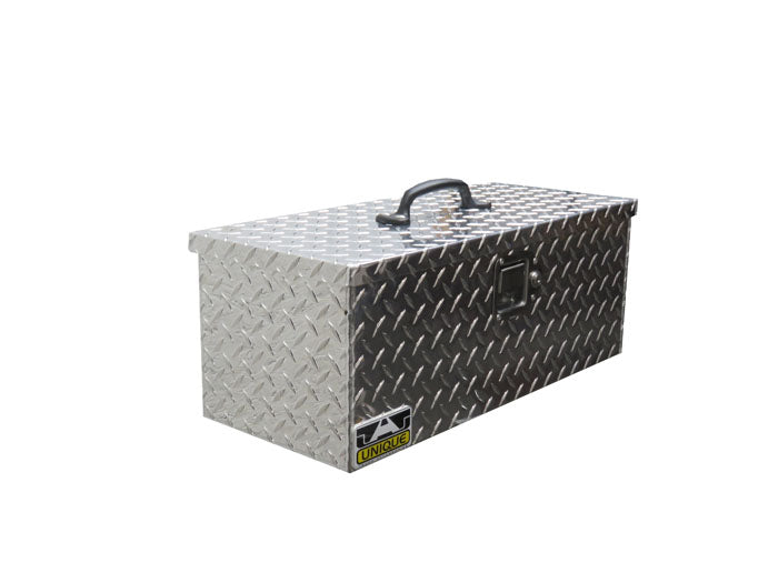 24" Aluminum tool box with top handle and locking latch