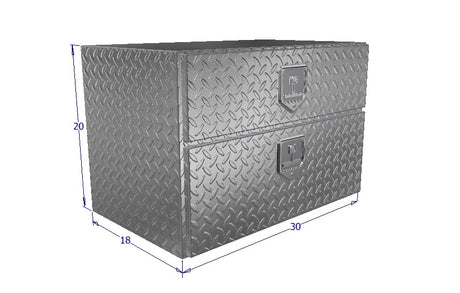 dimensional drawing of 30 inch under body tool box by Brute