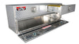 metal two drawer under body tool box with door locking diamond plated