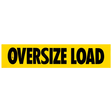 Magnetic Oversize Load sign in yellow with black lettering, designed to be attached to a vehicle.