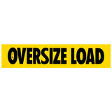 Magnetic Oversize Load sign in yellow with black lettering, designed to be attached to a vehicle.