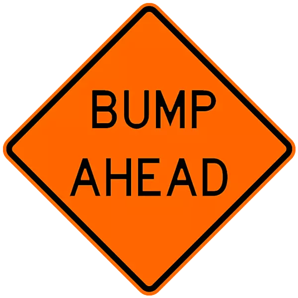 Bump Ahead Safety Roadside Roll-Up Sign with Frames - 36 Inch Sign - EZ ...