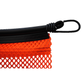 Bright and durable 18" Flo-Orange Jersey Bungee Flag, perfect for safety and visibility on the road.
