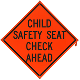 Child Safety Seat Check Ahead Safety Roadside Roll-Up with Frames - 36 Inch Sign