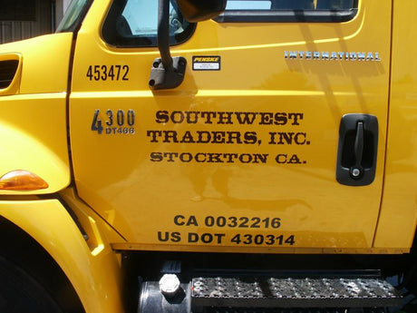 CA Number example on Yellow truck
