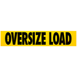 A yellow rectangular magnetic oversize load sign with black text stating 'Oversize Load' and a 2 inch brush stroke.