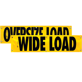 Vinyl Two Sided Oversize Load/Wide Load Banner with Grommets 12 Inch x 72 Inch, perfect for clear visibility on the road.