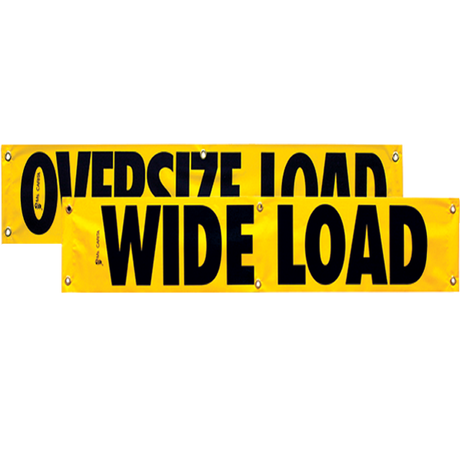 Vinyl Two Sided Oversize Load/Wide Load Banner with Grommets 12 Inch x 72 Inch, perfect for clear visibility on the road.