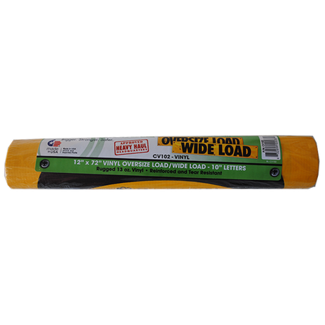 Vinyl Two Sided Oversize Load/Wide Load Banner with Grommets 12 Inch x 72 Inch, durable and tear-resistant for safety.