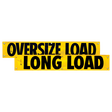 Vinyl Two Sided Oversize Load/Long Load Banner 12 Inch x 72 Inch in bright yellow, featuring bold black lettering.