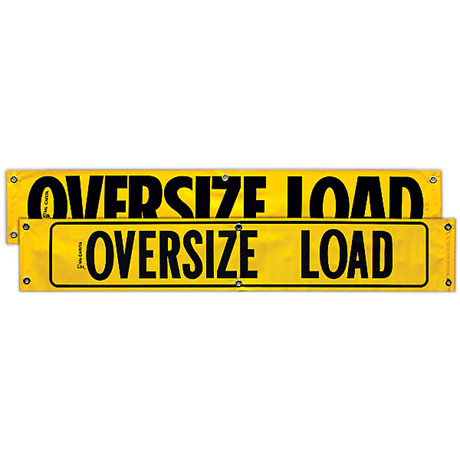 Oversize Load Sign for california and Arizona two sided yellow with 2" black letters