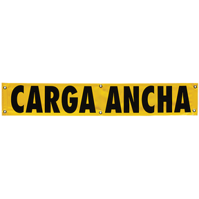 Spanish wide load sign made of vinyl with grommets for mounting