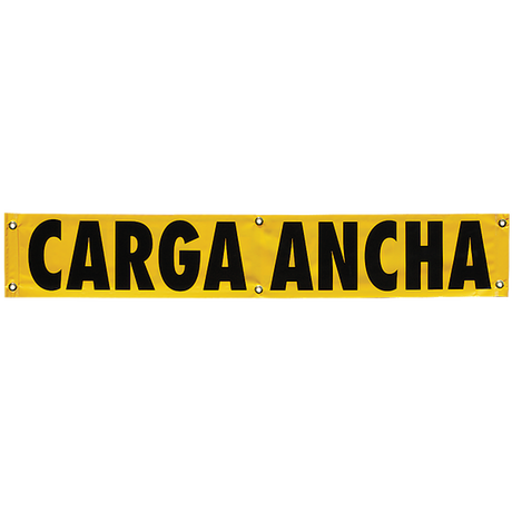 Spanish wide load sign made of vinyl with grommets for mounting